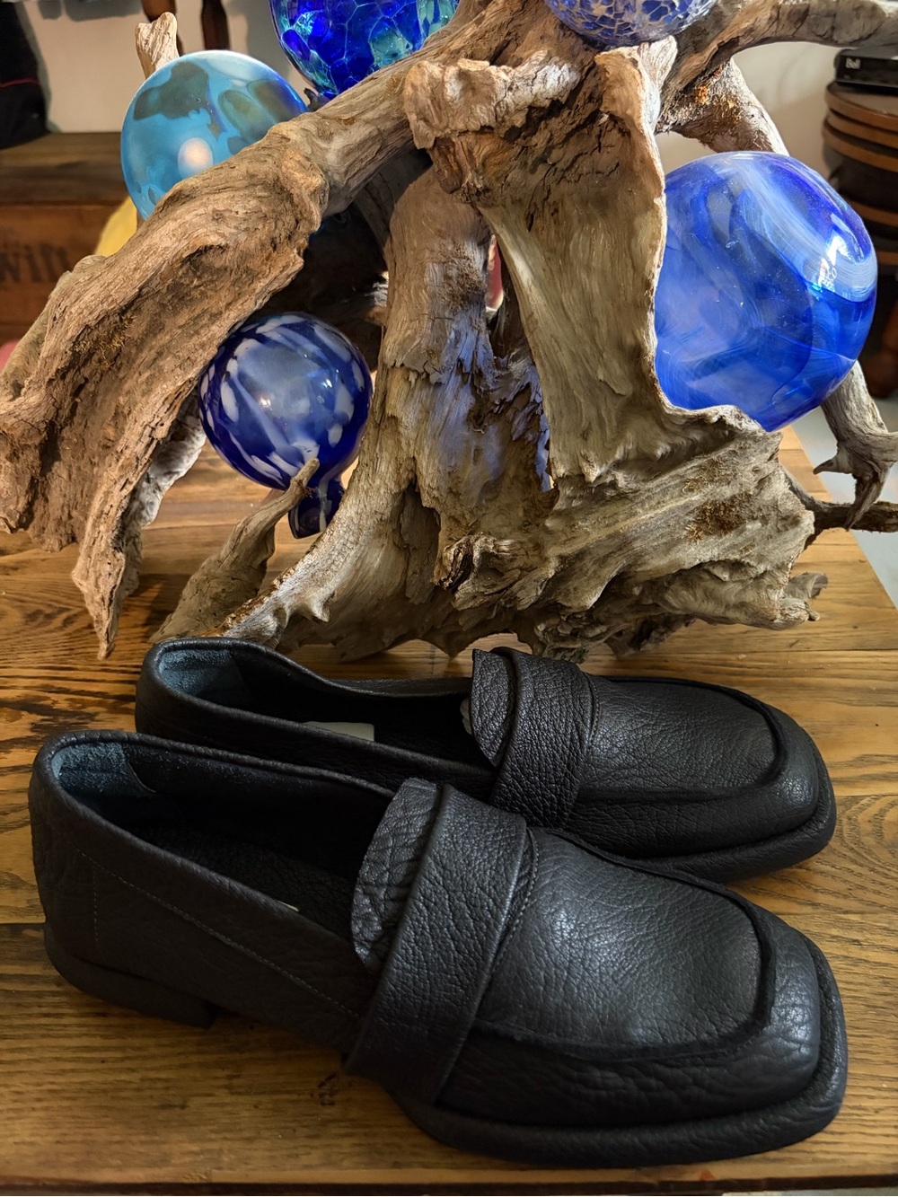 Fausto Santini Women’s Black Leather Penny Loafers
